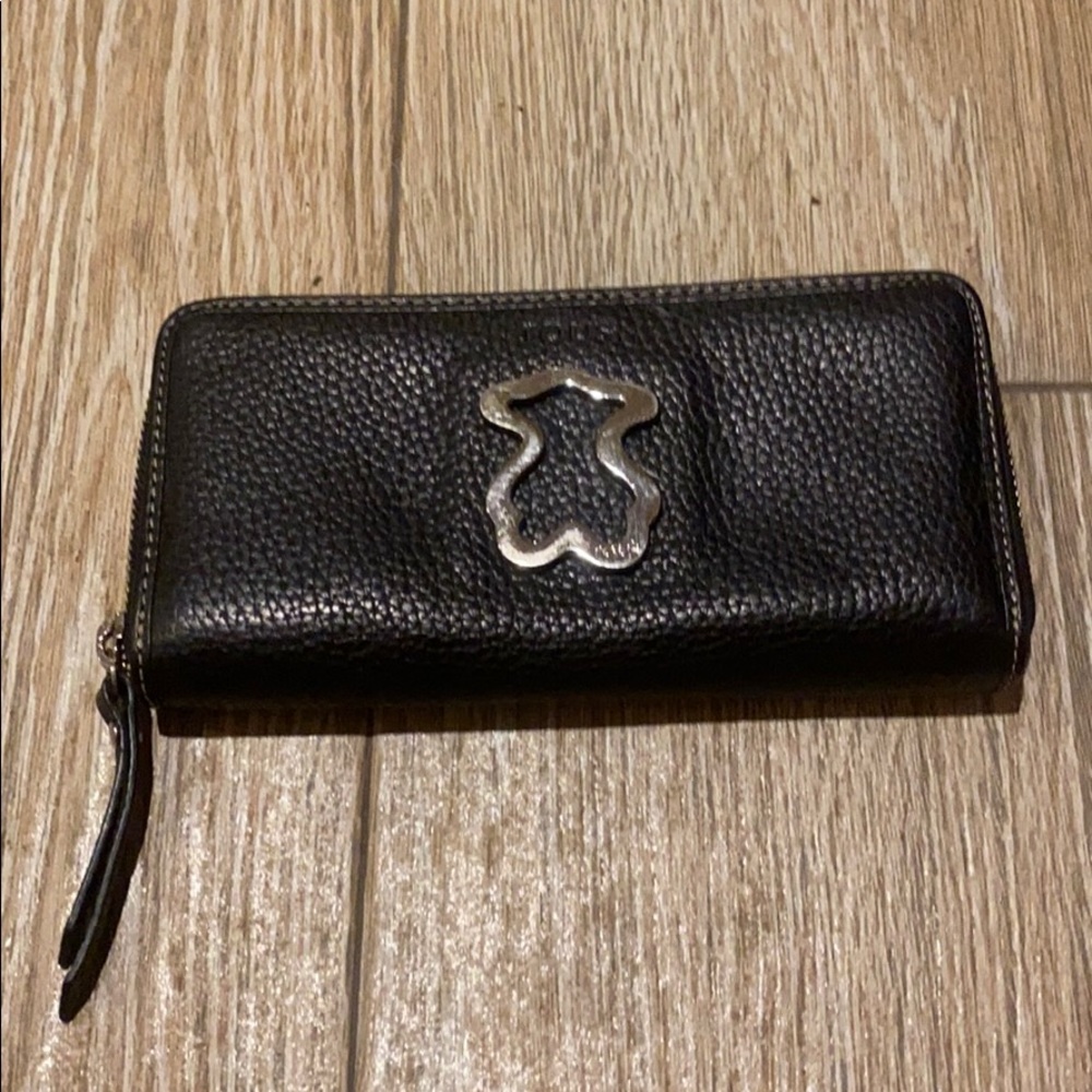 Tous Black Leather Large Wallet